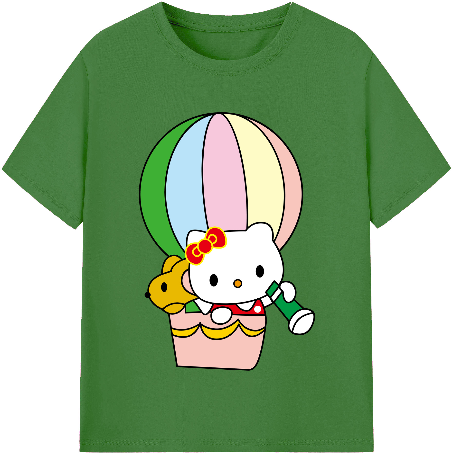 （画像用） Hello Kitty ハローキティ レディースカジュアルプリントTシャツ（綿100％）